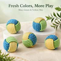 No Catnip Cat Toy Balls, 6 Pack Crinkle Chew Toys – Essentials for Cats - Lime - image 4