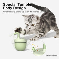 Cat Laser Toys, Automatic Cat Laser Toy Tumbler Design, Rechargeable Cat Laser Pointer 360°Irregular Rotation, 3 Modes Interactive Cat Toy for Indoor Cats of All Ages and Sizes (Green)