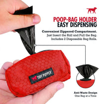 Tuff Pupper Dog Poop Bag Holder, Works with Any Dog Leash - March Red - image 3