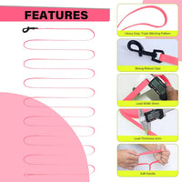 Waterproof Long Line Dog Training Leash, PVC-Coated - Pink / 16ft - image 4