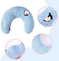 Cat Calming Pillow for Indoor Pet Soft Fluffy Neck Pillow – Essentials for Dogs - Blue / Peaches - image 3