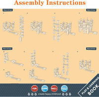 Migargle wooden marble run for kids, 80 piece pine track maze with glass marbles - view 7