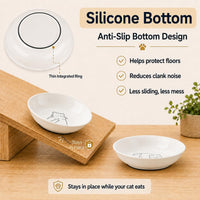 Non-Slip Cat Food Bowls, 6 Pack Whisker-Friendly Ceramic Bowls – Essentials for Cats - white-B - image 3