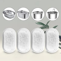 Cat Water Fountain Filters for 108/3.2L& 67oz/2L Stainless Steel Pet Water Dispenser Fountain Filters,8/12/16 Cat Fountain Filter Replacement with 8/12/16 Sponges (24 Filters& 24 Sponges)