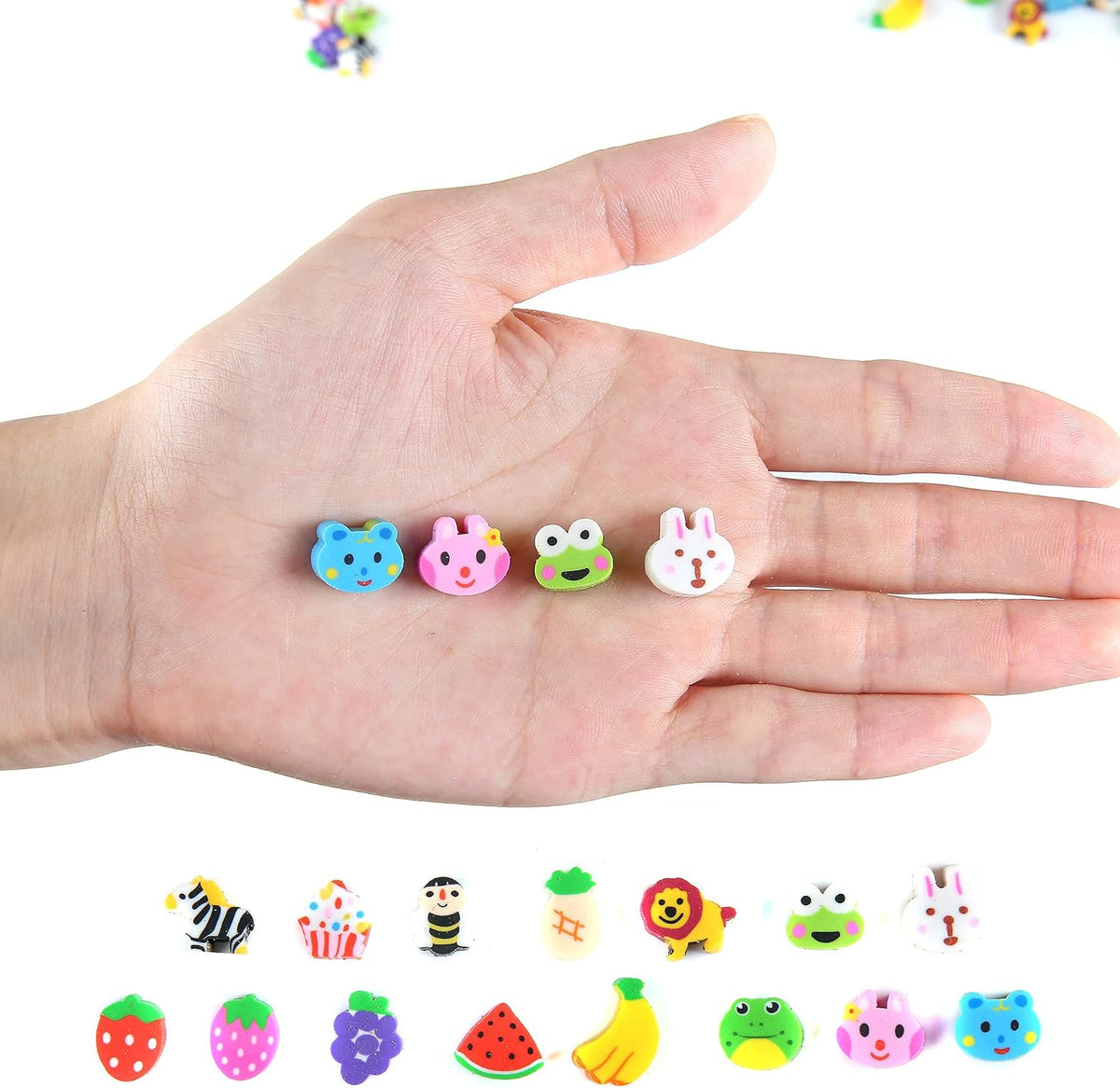 300 Pieces Mini Animal Fruit Erasers for Kids Bulk - 1000 PCS - image 4