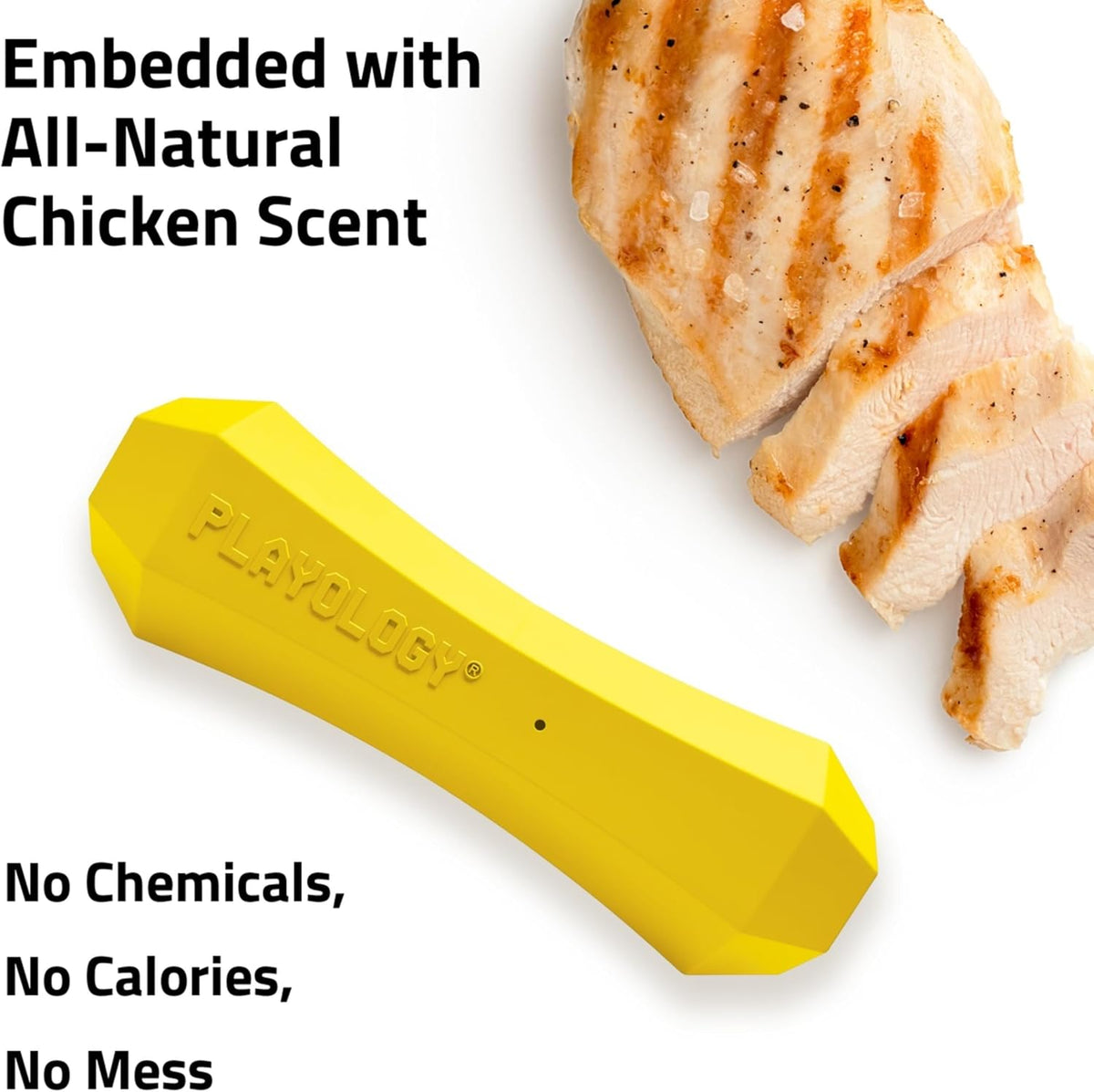 Playology Squeaky Chew Stick Scented Dog Toy - Medium (VALUE 2-Pack) / Chicken - image 4