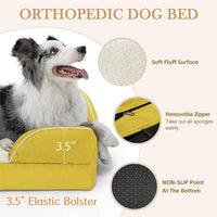 Comfort Expression Small Dog Beds Waterproof Cat Beds Orthopedic Foam Sofa Beds for Small Dogs Comfy Pet Bed with Washable Removable Cover & Non-Slip Bottom(XX-Small,Spicy Mustard)