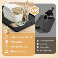 Silicone Cat Litter Mat for litter box Large 34" X 22"-Easy to Clean - Black / 34" X 22" - image 3