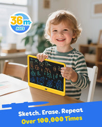 TEKFUN LCD Writing Tablet for Kids, Mess Free Doodle Board - Yellow / 12 inch - image 2