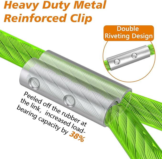 XiaZ 50FT Tie Out Cable for Dogs, Dog Leads for Yard Chew Proof, Heavy Duty Pet Tie Out Cable for Large Dogs Up to 250lbs,Durable Dog Runner Tether Line for Outdoor,Yard