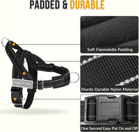 SlowTon No Pull Dog Harness and Leash Set, Heavy Duty - Black / Small - image 3