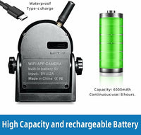 Magnetic Wireless Backup Camera-WiFi Reversing Camera with Rechargeable Battery, IP68 Waterproof, 1-min Installation, for Hitching Gooseneck Horse Trailer/Boat/RV/Pickup/Truck/Minivan