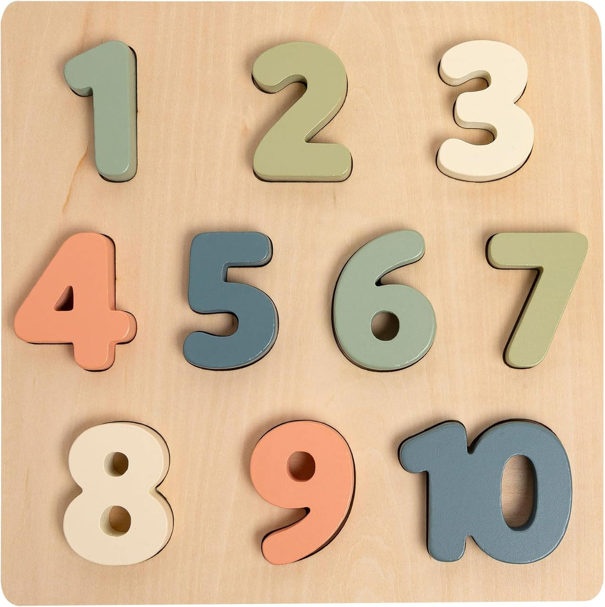 Pearhead Wooden Numbers Puzzle, 1-10 Counting Toy for Toddlers – Fun for Kids & Family