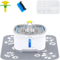 Wonder Creature Cat Water Fountain Stainless Steel Lid 81oz/2.4L-3 - Rectangle Fountain+3 Filters+1 Mat