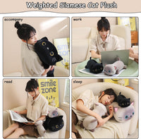 SQEQE Weighted Black Cat Plush - Black Cat / Small(9.8 Inch) - image 4