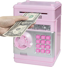 HUSAN rose gold electronic ATM piggy bank for kids with password keypad