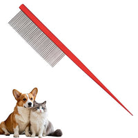 Grooming Pet Comb Rat Tail Dematting Cat and Dog Comb，Rounded Ends Design for Safe Tangle Removal, Hairstyling, Massage，Loose Hair Removal，Prevent Irritation，Fluffing Paws,Face,Tail,Remove Tear Stain