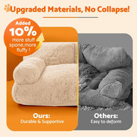 Gimars Large Cat Bed for Indoor Cats - Teak Milk Color - image 3