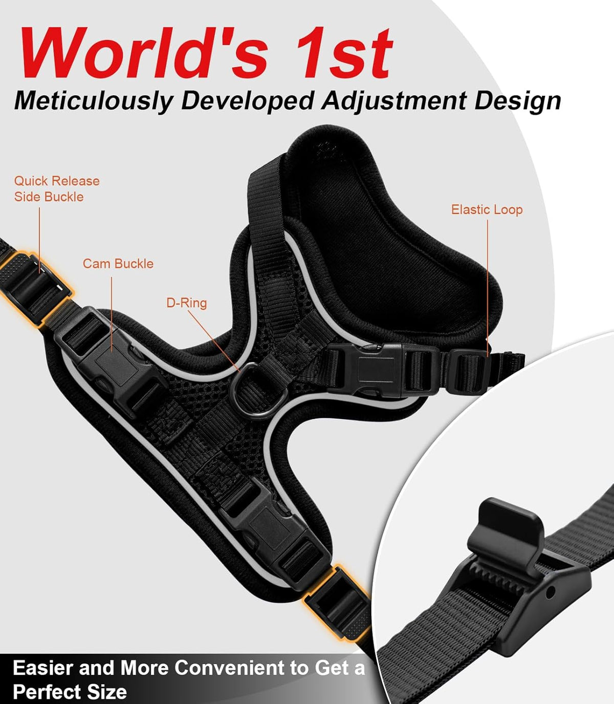 Cat Harness and Leash for Walking Escape Proof Soft Adjustable Cat - Black / S (7-12lb) - image 2