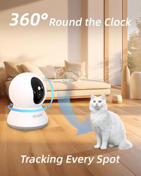 blurams Cameras for Home Security, 2K Pet Camera with Phone App, 5GHz/2.4GHz Dual-Band, 360° PTZ Indoor Cameras, 2-Way Talk, Motion Tracking, Color/IR Night Vision, Cloud&SD, Works with Alexa (4Pack)
