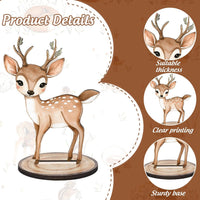 FYSUIMU woodland animal table centerpieces, 12 painted wooden signs standing in matching bases - view 10