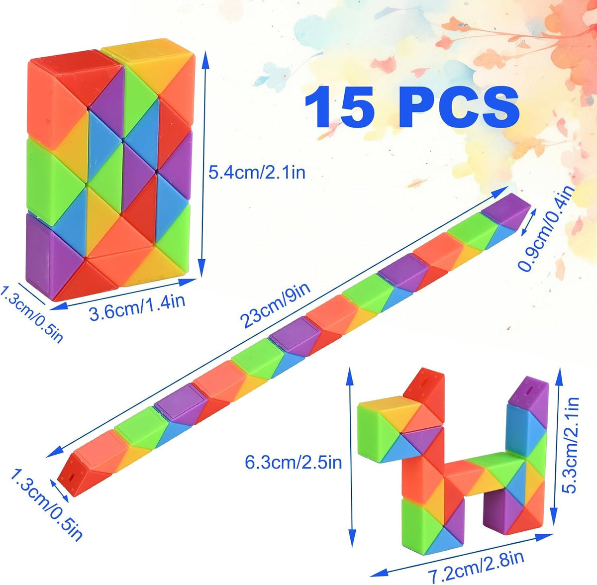 GOLDGE 24 Pack Mini Fidget Snake Cube Puzzle Toys Party Favors – Fun for Kids & Family - 15 - image 2