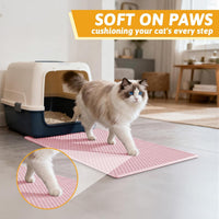 Pieviev Cat Litter Mat, Double-Layer Waterproof Litter Trap - Pink / 24x15 Inch - image 4