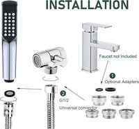 Tub faucet spayer attachment,Bathtub Shower Head Sink-Faucet with 5 Adapters, 79" Hose for Pet Dog Rinse, Baby Bath & Hair washing, ON/OFF Extension for Tub Faucet, Utility Sink, Garden,Bathroom