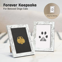 Inkless Paw Print Kit for Dogs, Cats & Babies - Black/Gold Pad,Vintage White Wood Frame / 4-Pack,Medium - image 2