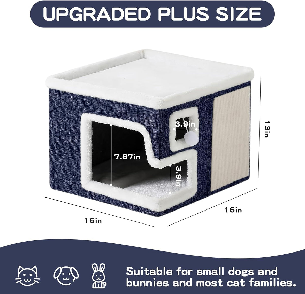 Cat Houses for Indoor Cats - Blue / Large - image 3