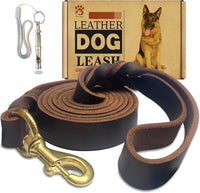 Leather Dog Leash 6ft x 3/4 inch - 6FT*1in / Brown