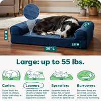 FurHaven Classic Sofa Orthopedic Dog Bed for Large Dogs - Large / Navy Blue - image 3