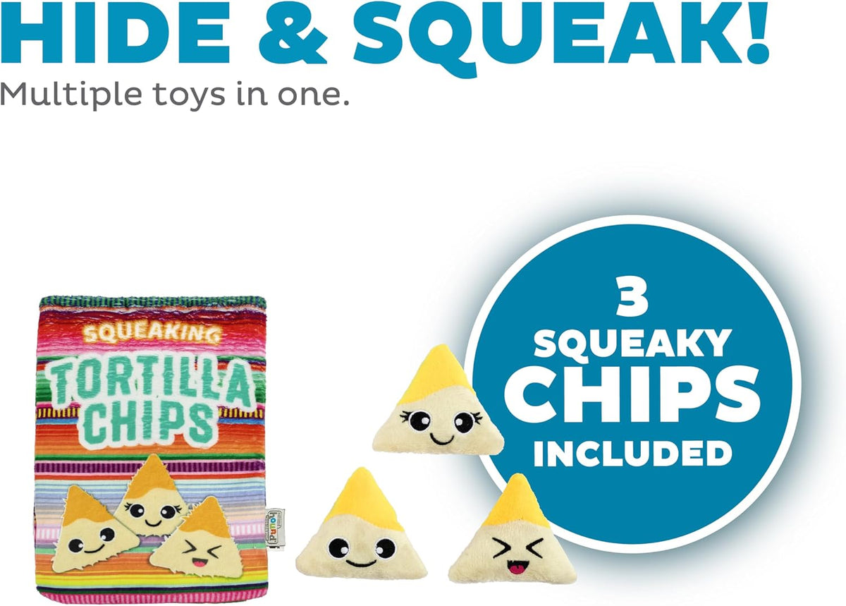 Outward Hound Hide-A-Birthday-Cake Plush Squeaky Dog Toy - Tortilla Chips - image 3