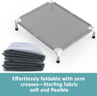 Elevated Dog Bed with Teslin Cooling Fabric, Lightweight Dog Cot - M-Gray - image 2
