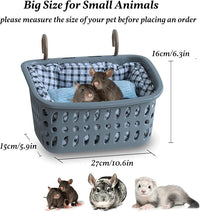 JWShang Rat Hammock for Cage, Chew Proof Hanging Basket Bed with Sturdy Hooks, Pet Cage Accessories, Safe Cozy Small Animal Rodent Hammock for Sugar Glider Mice Snuggling Sleeping