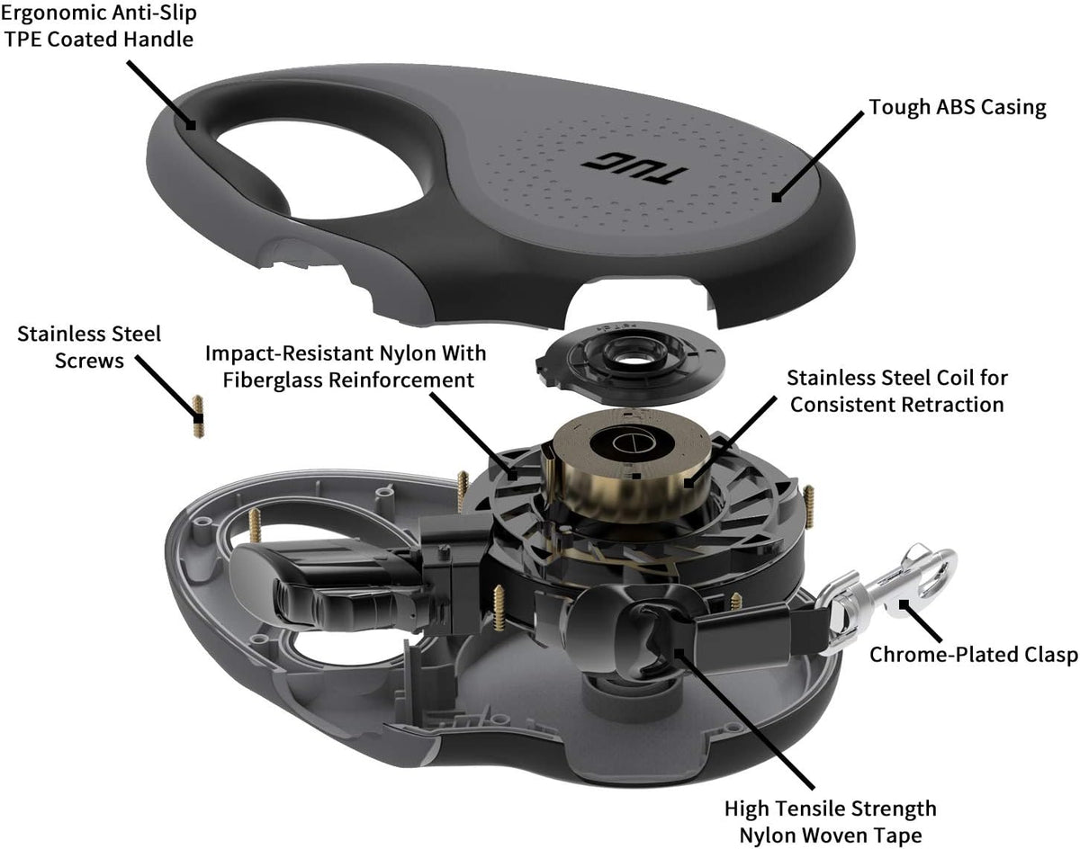TUG Original Retractable Dog Leash - Grey / Medium - image 2