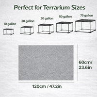 47" x 24" Large Reptile Carpet Terrarium Liner Bedding Reptile - Grey - image 3