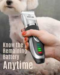 oneisall Dog Grooming Clippers with LED Display for Dogs & Cats – Essentials for Dogs - Silver - image 4