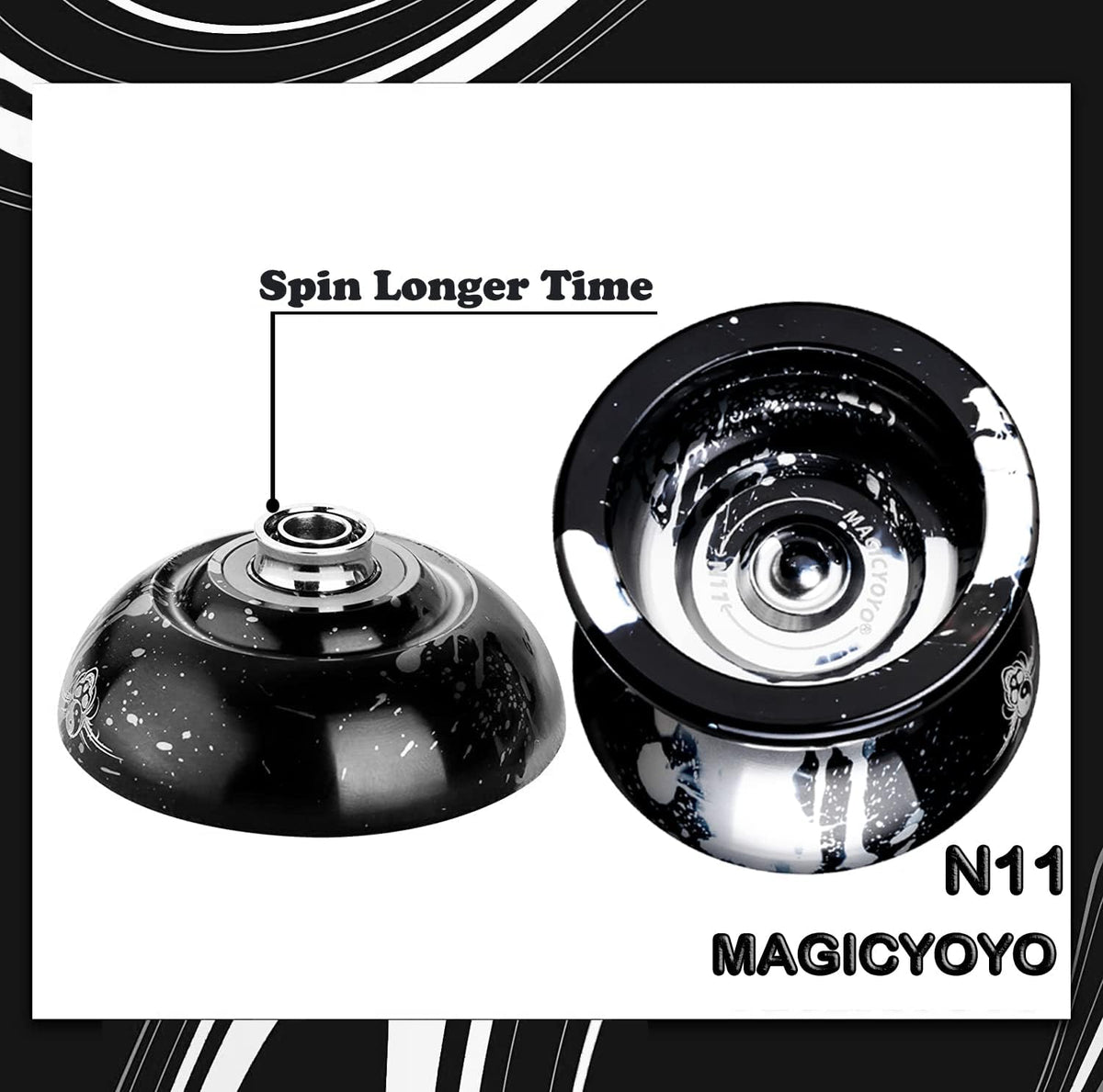MAGICYOYO N11 Metal Yoyo Professional Responsive & Unresponsive Trick - N11 Black Silver - image 4