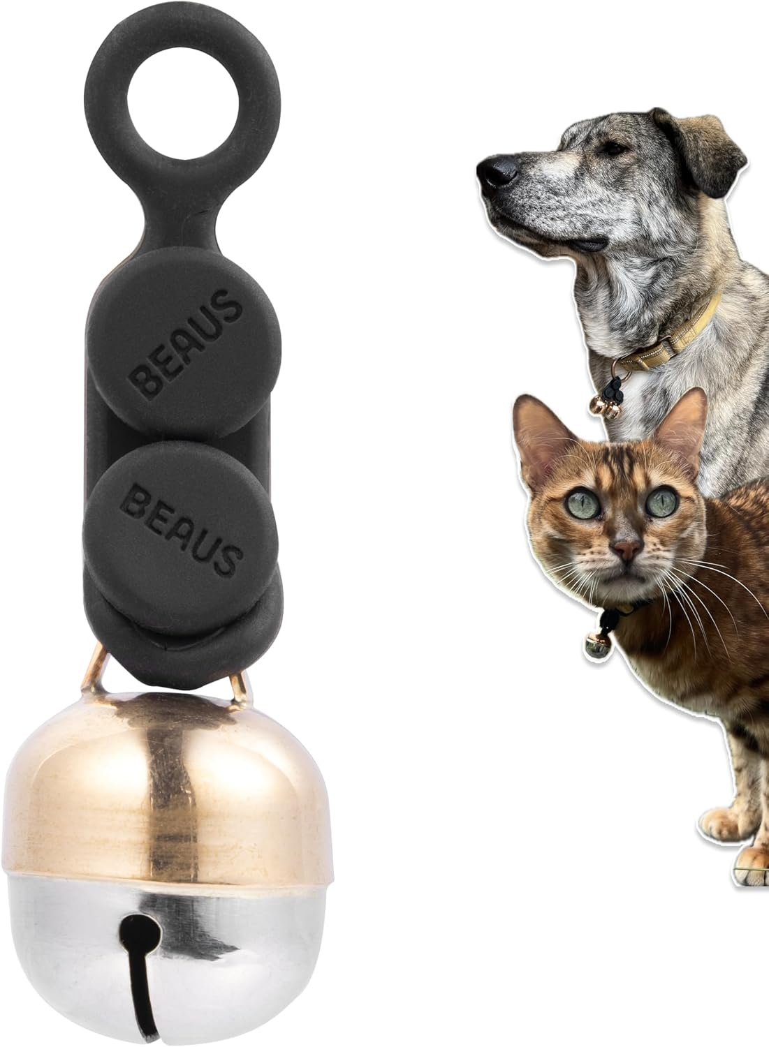 Beau's Bells V2 | Cat & Dog Collar Bells with New Quick Loop Easy Release Clip | Handmade Copper | - Single Bell / Large