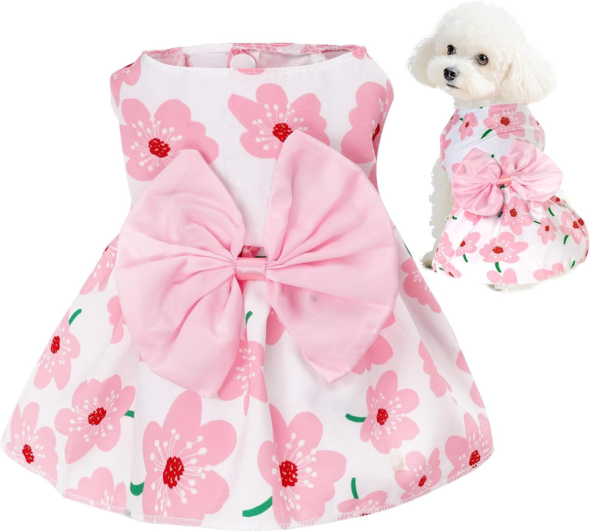 choyaxo Floral Dog Dress Cute Dog Skirt Pet Dress Summer Pet Clothes - Floral / X-Small