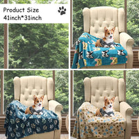 Rezutan Blanket for Large Dogs & Cats Soft Reversible Cute Paw 40"x31" – Essentials for Dogs - Gray/Blue/Beige(pack of 3) / Large,41x31inch - image 4
