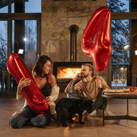 40 Inch Gold Number 1 Balloon - Red Balloon / 40 Inch Number 4 - image 2