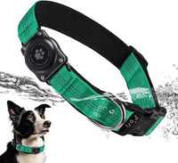 Upgraded AirTag Dog Collar, IP68 Waterproof Air Tag Dog Collar Holder, Reflective, Ultra-Durable, Comfortable Padded, Heavy Duty Dog Collars for Small Medium Large Dogs (XL (15.6"-22"), Teal)