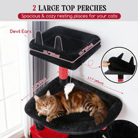 Globlazer 82in Extra Large Cat Tree Tower for Indoor Cats Large Adult - 82inch / Black Red - image 2