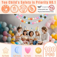 GOGOSO star, heart and moon ball pit balls in a pastel color mix with storage bag - view 22