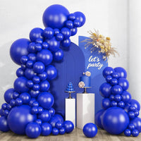 RUBFAC White Balloons Different Sizes 135pcs for Birthday Arch – Fun for Kids & Family - Royal Blue
