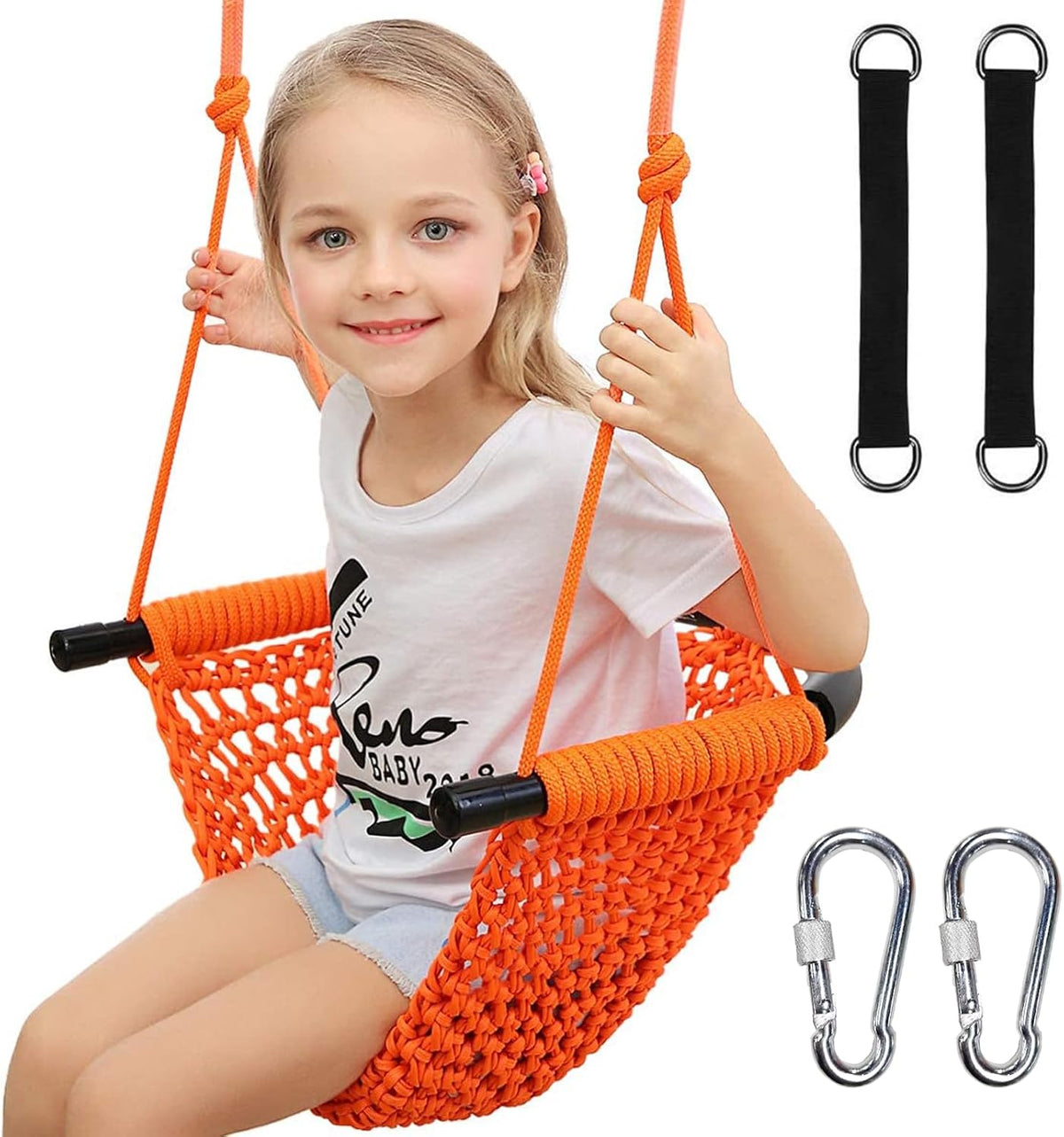 Hi-Na Tree Swing for Kids - Orange