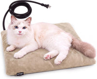 Cat Heating Pad, Heated Cat Bed, MET Safety Listed - Beige / Small: 16" x 13" x 1.6"