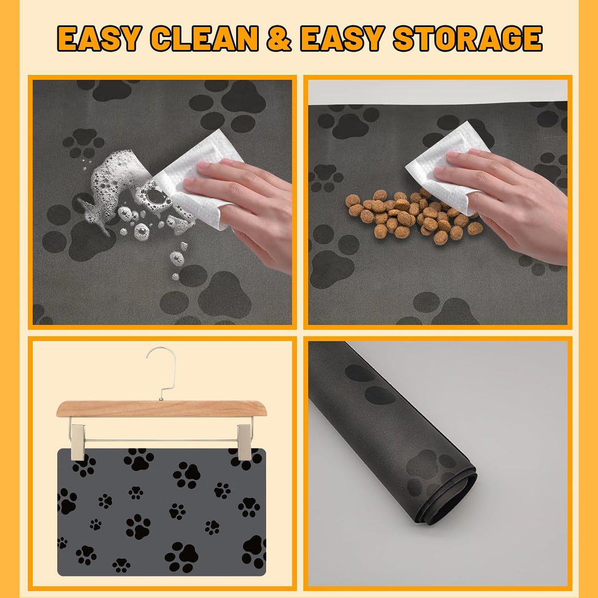 18"×30" Dog Food Mat-Absorbent Dog Mat for Food and Water - Dark Gray-JY / 12"L x 20"W - image 2